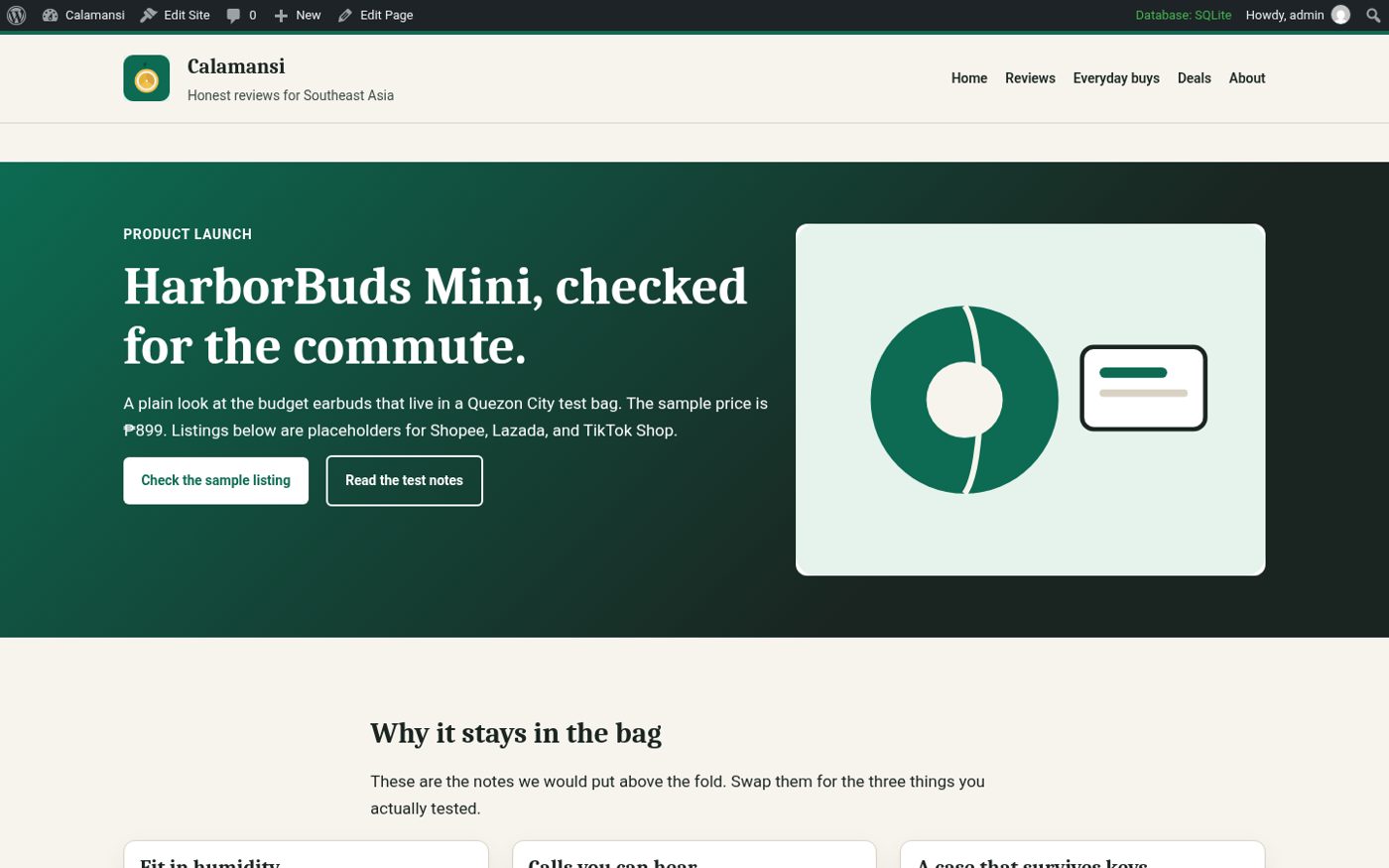 Calamansi Pro's landing page template