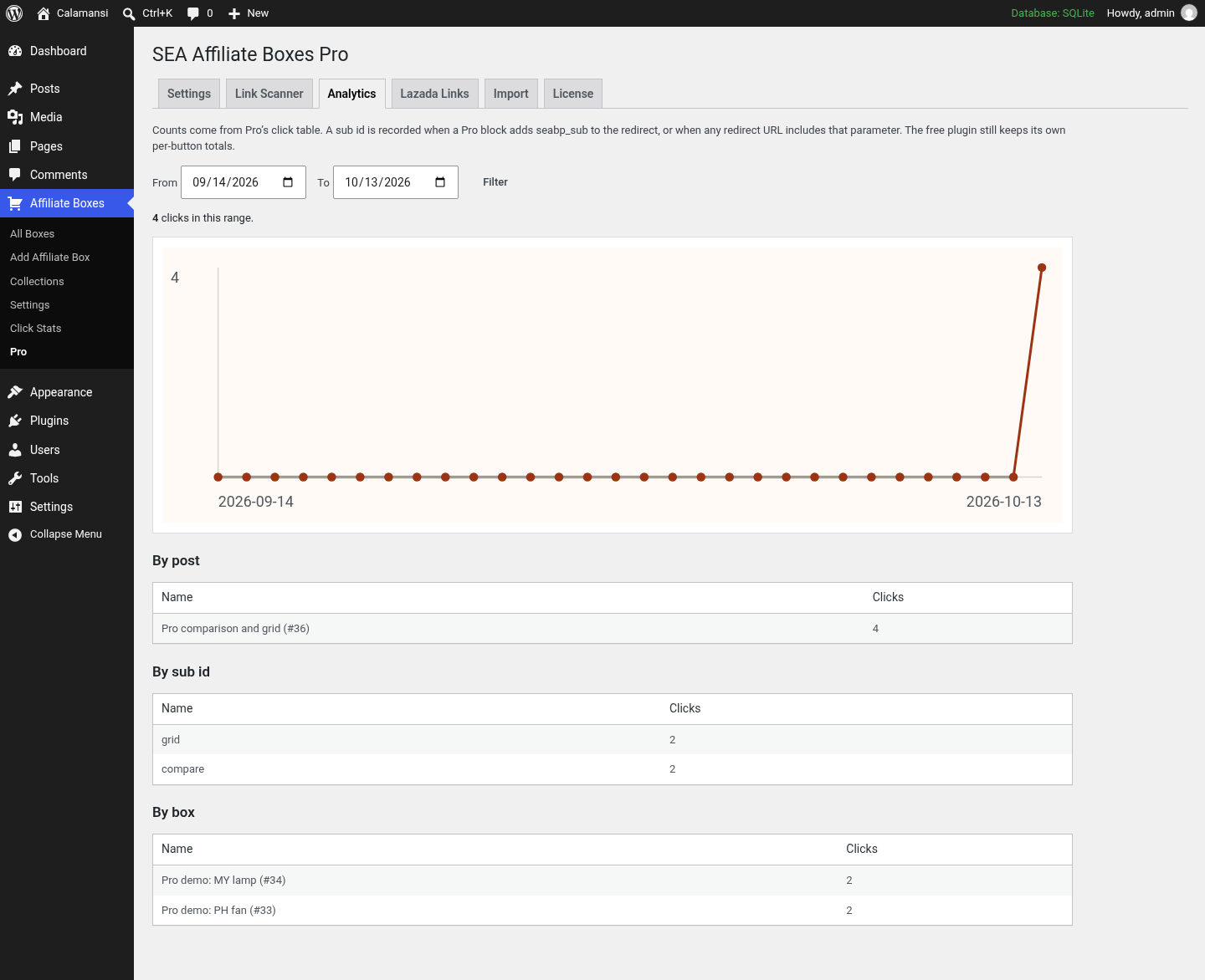 Click analytics