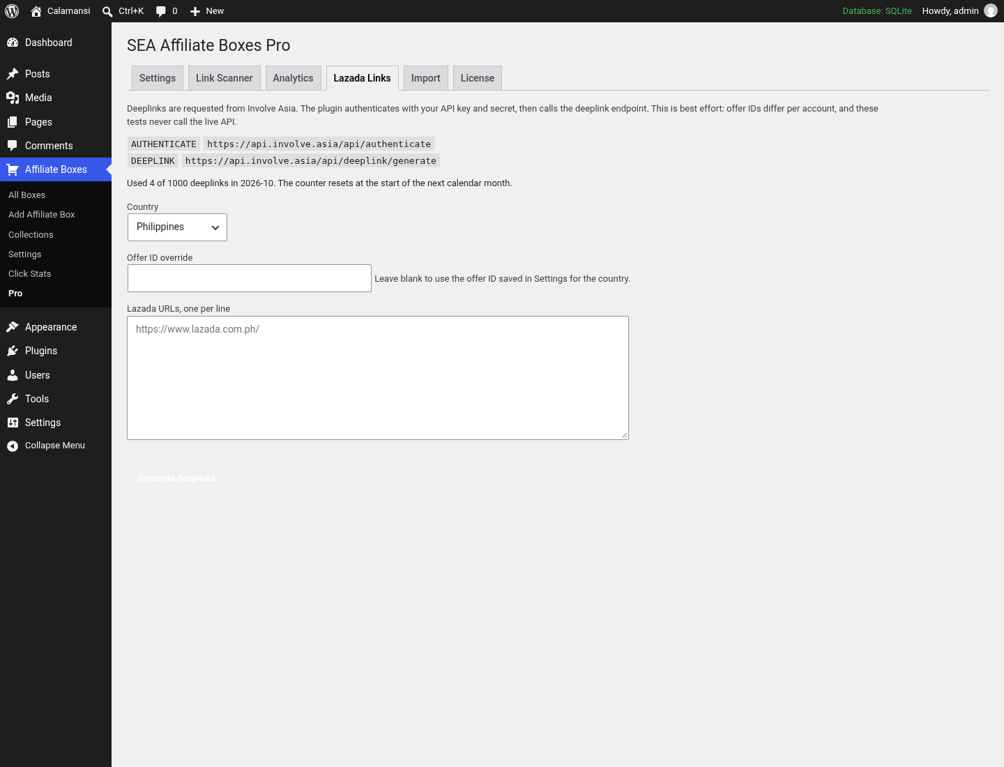 Lazada links (Beta)