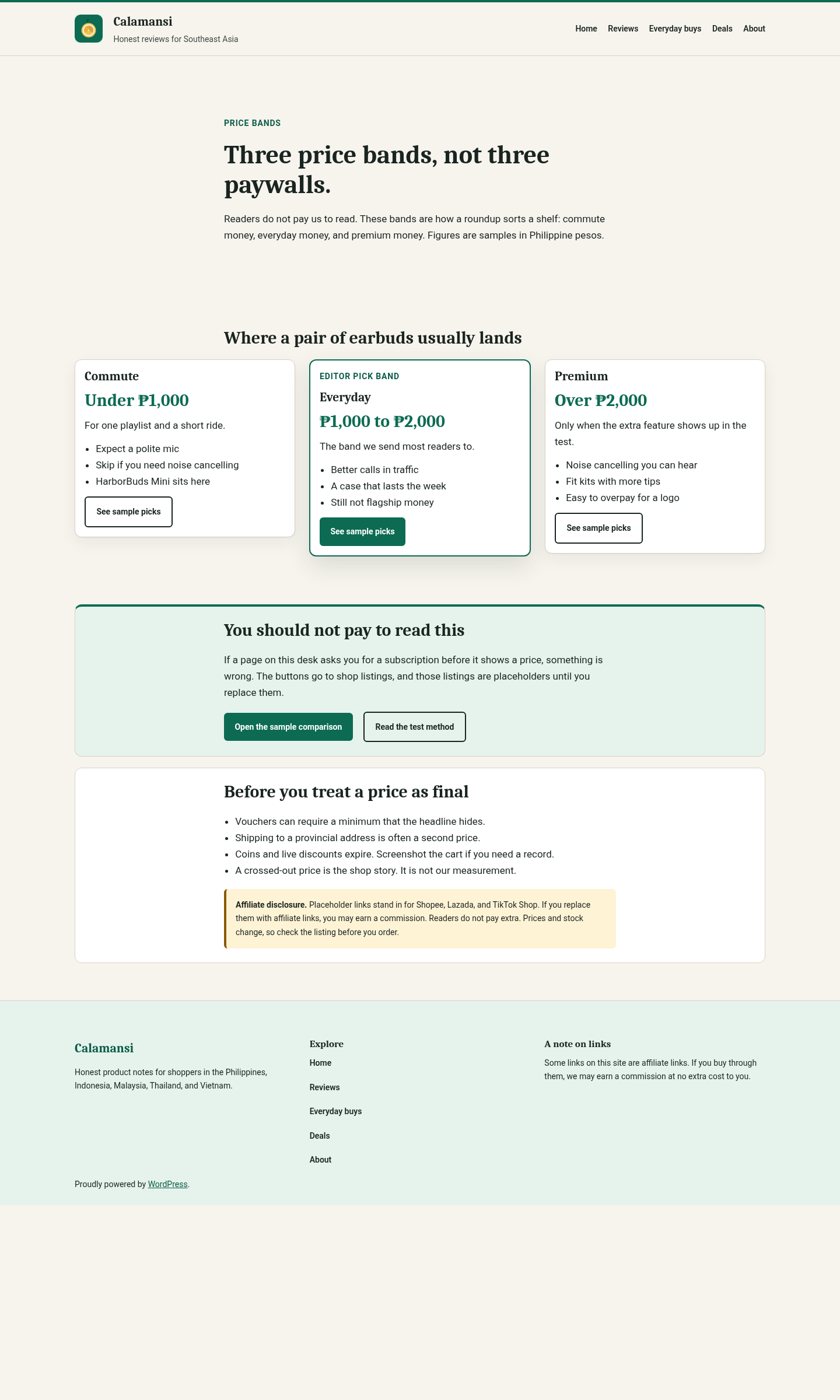 Pricing patterns